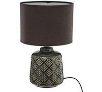 Atmosphera - Lampe Ilou grise - céramique H35 cm