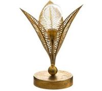 Atmosphera – Lampe à poser 'Feuille' LED dorée H 25 cm métal ajouré Art déco à piles