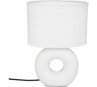 Atmosphera Lampe à poser Baru blanche mate, pied céramique H 25.5 cm