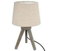 Atmosphera - Lampe mini trépied - bois et ivoire H31 cm