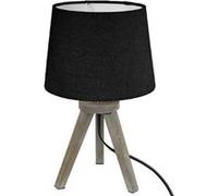 Atmosphera - Lampe mini trépied - bois et noir H31 cm