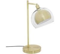 Atmosphera – Lampe à poser Rivi 48 cm dorée, double abat-jour en verre, tête orientable