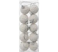 Atmosphera Boules de Noël Petites Billes - Blanc