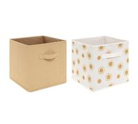 Atmosphera CREATEUR D'INTERIEUR Lot de 2 boîtes de rangement pour enfants Sun jaune ocre
