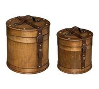 Atmosphera – Lot de 2 boîtes déco « Rodani » 26 cm Naturel