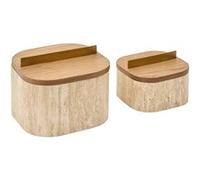 Lot de 2 boîtes déco Anaya L14/18cm beige - Atmosphera Créateur d'intérieur
