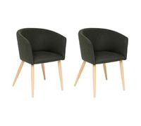 Atmosphera Créateur d'intérieur - Lot de 2 Fauteuils à Dîner Marlo 76cm Vert Cèdre