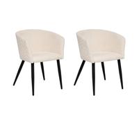 Atmosphera Créateur d'intérieur - Lot de 2 Fauteuils Chenille Marlo 76cm Ivoire