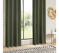 Atmosphera Créateur d'intérieur - Lot de 2 Rideaux Occultants "Kerry" 135x240cm Vert Kaki Vert G