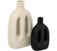 Lot de 2 Vases Inuit Dreams 20cm Beige & Noir