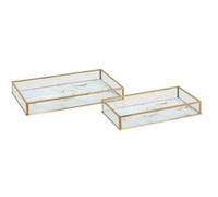 Atmosphera Créateur d'intérieur - Lot de 2 Vide-Poches en Céramique "Rosio" 24cm Blanc Blanc G