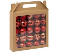 Atmosphera Lot de 25 boules de Noël - Rouge