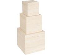 Atmosphera Lot de 3 boîtes de rangement - Beige