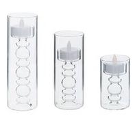 Atmosphera Créateur d'intérieur - Lot de 3 Bougies LED en Verre "Lena" 19cm Transparent Transparent