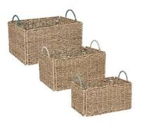 Atmosphera Lot de 3 cagettes de rangement - Naturel