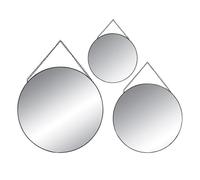 Atmosphera Créateur d'intérieur - Lot de 3 Miroirs Métal Ronds 29cm Noir