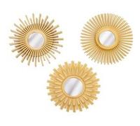 Lot de 3 miroirs ""Amed"" D25cm or - Atmosphera Créateur d'intérieur
