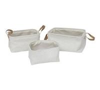 Atmosphera Créateur d'intérieur - Lot de 3 Paniers Bouclette "Loe" 35cm Blanc Blanc G