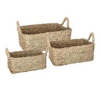 Atmosphera Créateur d'intérieur - Lot de 3 Paniers de Rangement à Anses "Seagrass" 36cm Naturel Beige G