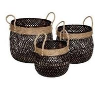 Atmosphera Créateur d'intérieur - Lot de 3 Paniers de Rangement "Corde" 37cm Marron Marron G