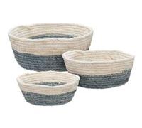 Atmosphera Créateur d'intérieur - Lot de 3 Paniers de Rangement Rond "Circ" 25cm Naturel Beige G
