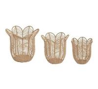 Atmosphera - Lot de 3 paniers the floral d25/30,8/37,8cm beige