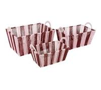 Créateur d'intérieur - Lot de 3 Paniers Tressés "Chéri" 37cm Rouge Grenat