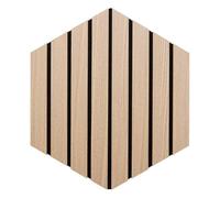 Atmosphera Créateur d'intérieur - Lot de 3 Panneaux Décoratifs Tasseaux Bois Colva - 30x26cm -Beige Fond Noir - Réduction du Bruit - Entrée, Salon