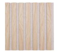 Atmosphera Créateur d'intérieur - Lot de 3 Panneaux Décoratifs Tasseaux Bois Colva - 30x30cm - Beige Fond Gris - Réduction du Bruit - Entrée, Salon