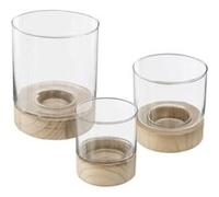 Atmosphera Créateur d'intérieur - Lot de 3 Photophores en Verre "Eté" 20cm Transparent Transparent G