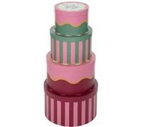 Atmosphera - Lot de 4 boîtes cherie rouge 25x15cm