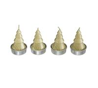 Atmosphera Créateur d'intérieur - Lot de 4 Bougies Chauffe-Plat Sapin 6cm Or