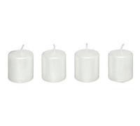 Lot de 4 Bougies Déco Satin 4cm Blanc