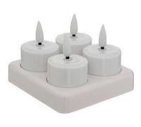 Atmosphera Créateur d'intérieur - Lot de 4 Bougies LED Rechargeables "Aitor" 10cm Blanc Blanc