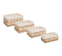 Atmosphera Créateur d'intérieur - Lot de 4 Cagettes en Rotin "Rosy" 48cm Naturel Beige G