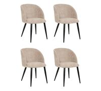 Atmosphera Créateur d'intérieur - Lot de 4 Chaises Design Céleste 80cm Beige