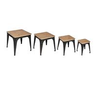 ATMOSPHERA CREATEUR D'INTERIEUR Lot de 4 Tables Basses gigognes de Salon - Esprit Industriel, Vintage et Atelier