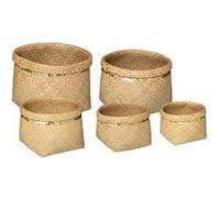 Atmosphera Créateur d'intérieur - Lot de 5 Paniers de Rangement "Sequins" 39cm Naturel Beige G