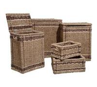 Atmosphera Créateur d'intérieur - Lot de 5 Paniers Rangement "Tressé" 60cm Naturel Marron G