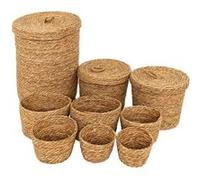 Atmosphera lot de 9 paniers de rangement - Naturel