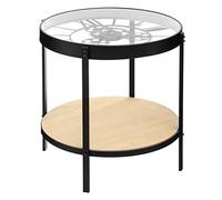 ATMOSPHERA CREATEUR D'INTERIEUR M2GDECOR Table d'appoint Double Niveau - Table Pendule - Meca - D 50,5 x H 49 cm