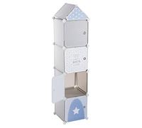 ATMOSPHERA CREATEUR D'INTERIEUR Meuble de Rangement Colonne - Forme Tour - Coloris Bleu Gris et Blanc