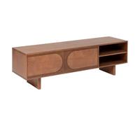 Atmosphera Créateur d'Intérieur - Meuble TV 2 Portes Nanda Acacia Marron - 4 Compartiments Étagères Ajustables - Fermeture Aimantée - Sortie de Câbles