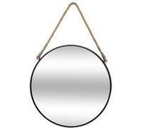 Atmosphera Créateur d'intérieur - Miroir à Suspendre en Métal "Rond" 37cm Noir Noir G