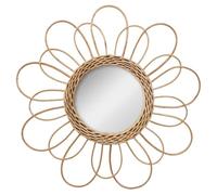 Atmosphera Créateur d'intérieur - Miroir Déco en Rotin Fleur 38cm Naturel