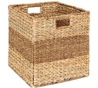 Atmosphera - Panier de rangement Ninon - Roseau tressé, pliable, carré 38 x 38 cm - Beige
