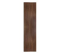 Atmosphera Créateur d'intérieur - Panneau Décoratif Tasseaux Bois Colva - 240x60cm - Effet Noyer Fond Noir-Réduction du Bruit - Entrée, Chambre, Salon