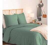 Parure de Lit 3 Pièces Percale 260x240cm Tilleul