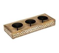 Atmosphera Créateur d'intérieur - Photophore en Bois Hacienda 35cm Naturel naturel G