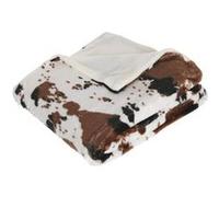 Atmosphera Créateur d'intérieur - Plaid Déco "Vache" 130x160cm Naturel Blanc G